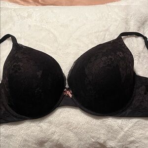 Victoria's Secret Black Lace Bra with Pink Accent
